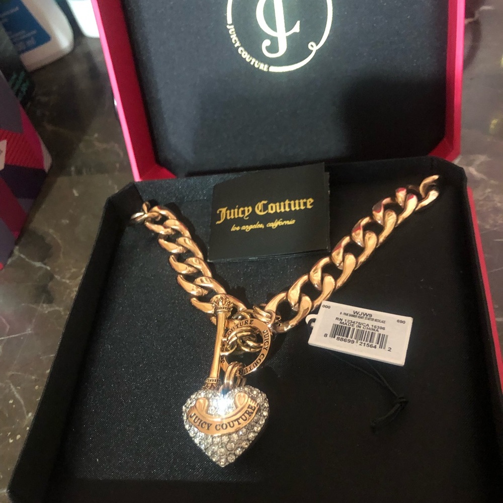 Juicy Couture ROSE GOLD Heart Charm Necklace